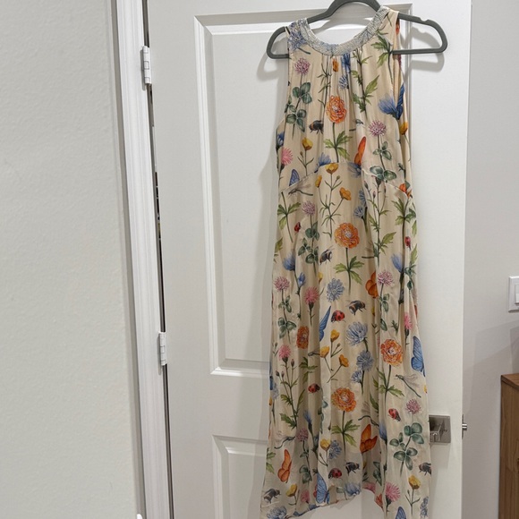 Anthropologie Floral Midi Dress - Cream with Multicolor Accents - Picture 1 of 4